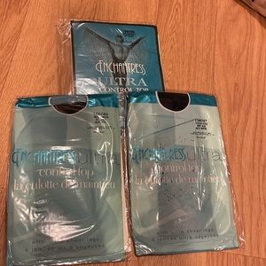 Control top hosiery with sheer legs